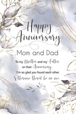 Happy Anniversary Mom And Dad Plaque