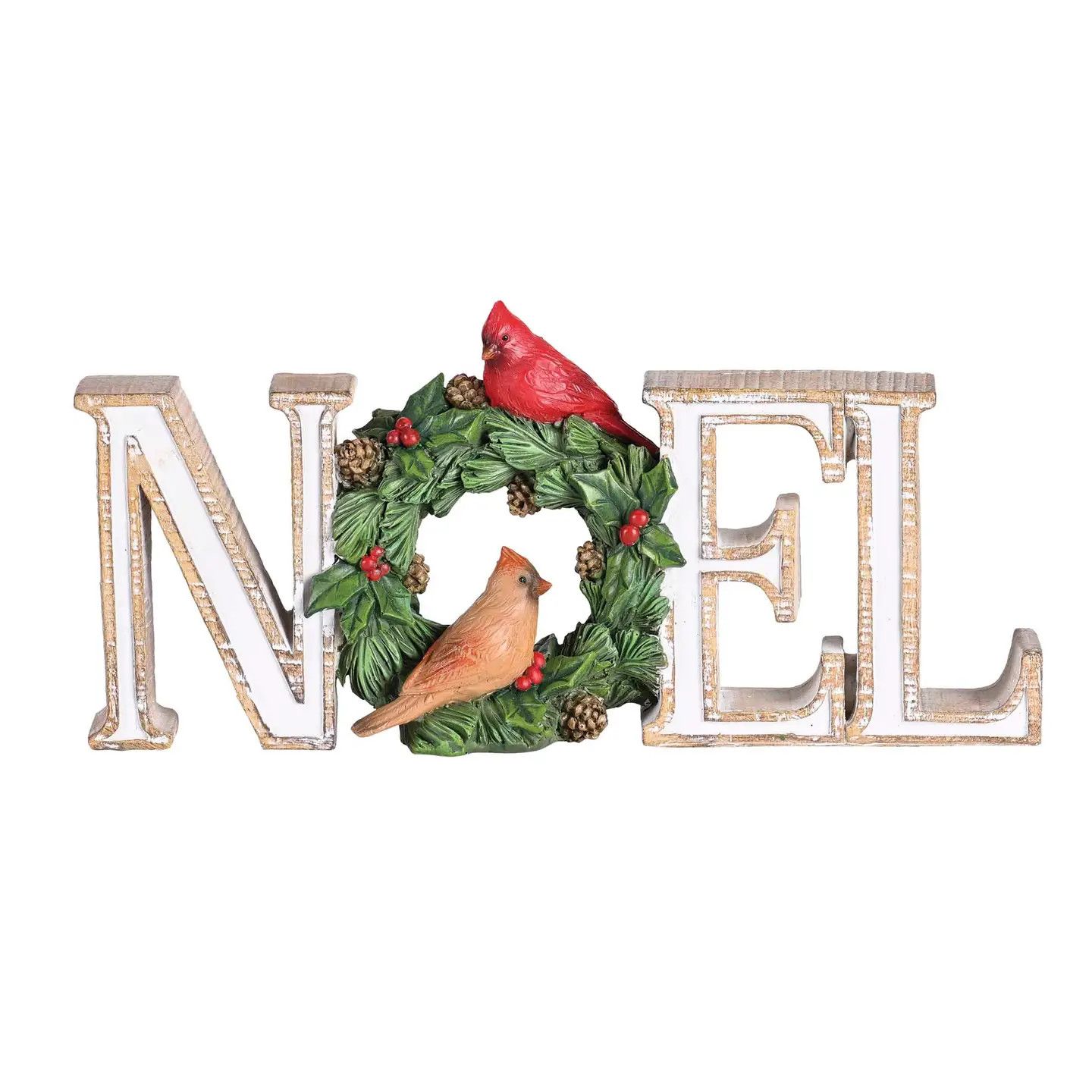 FIG NOEL RSN WITH HOLLY 4 1/2"H