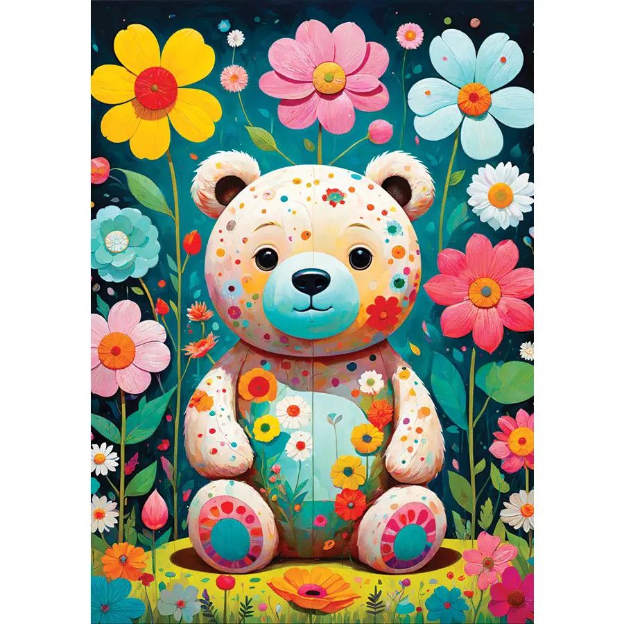 Flower Teddy Bear 1000pc Enjoy Puzzle