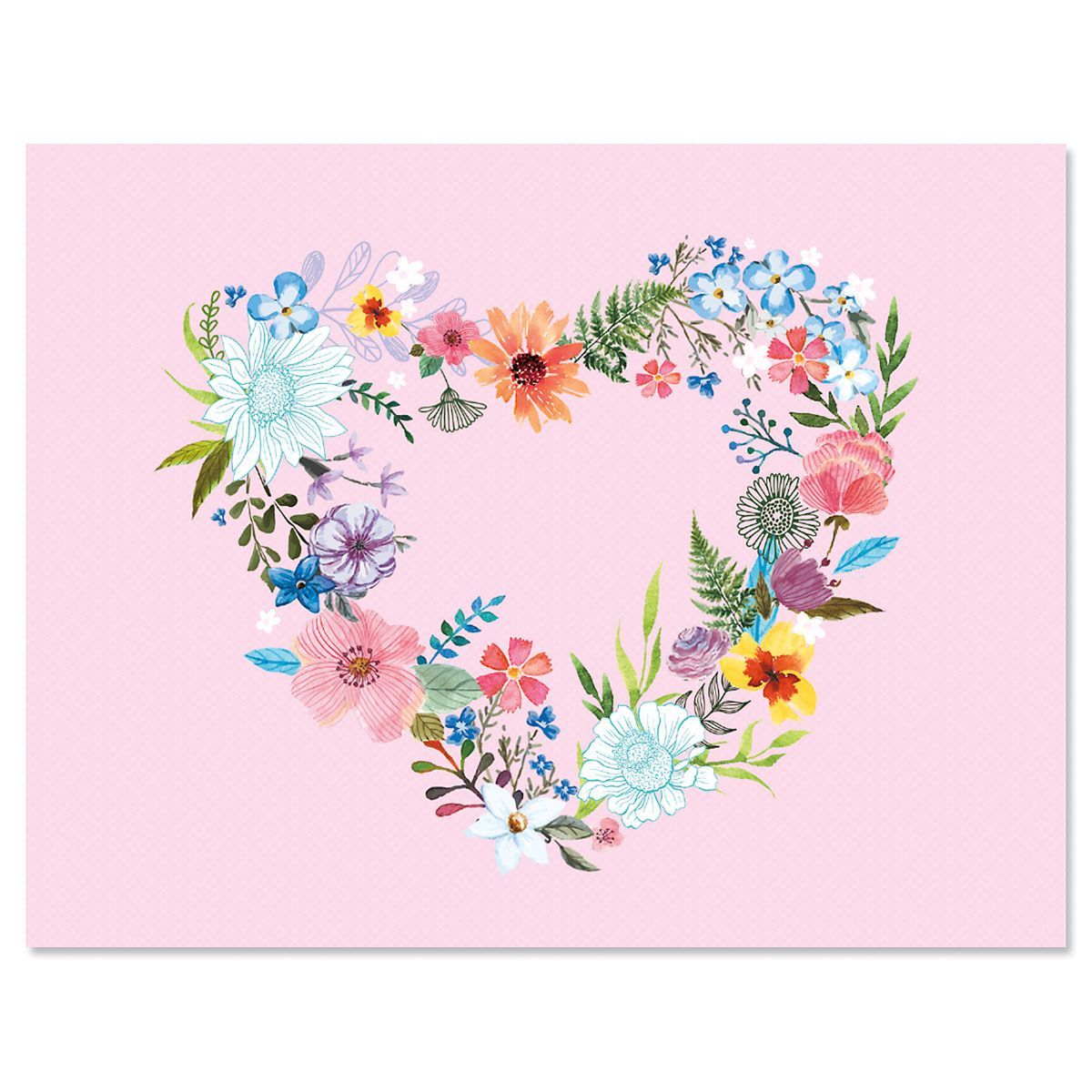 Daisy Wreath Pink Note Cards-