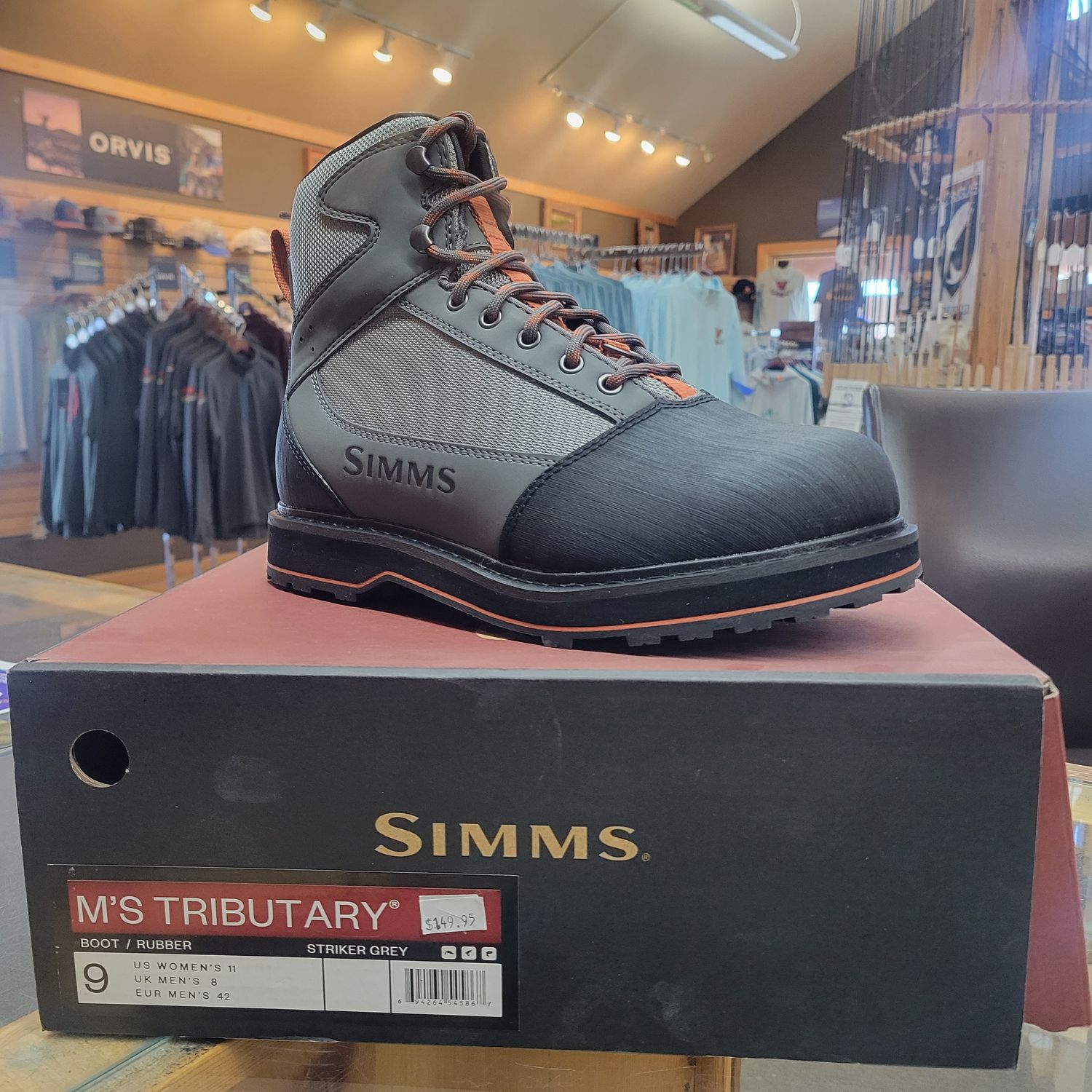Simms Men’s Tributary Rubber Boot Size 9 Striker Grey