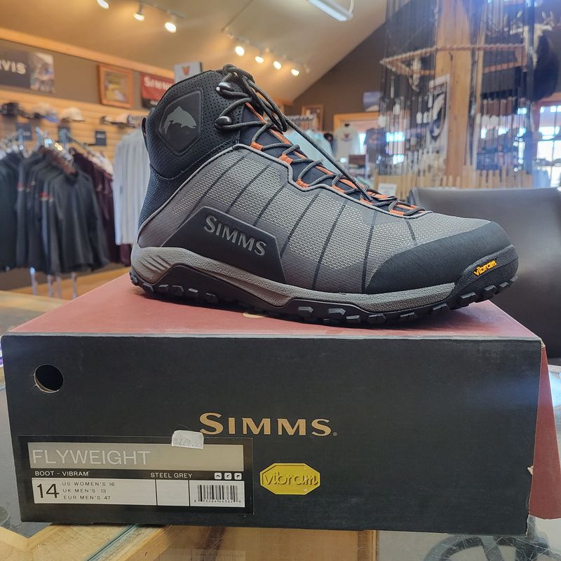 Simms Men’s Flyweight Vibram Boot Size 14 Steel Grey