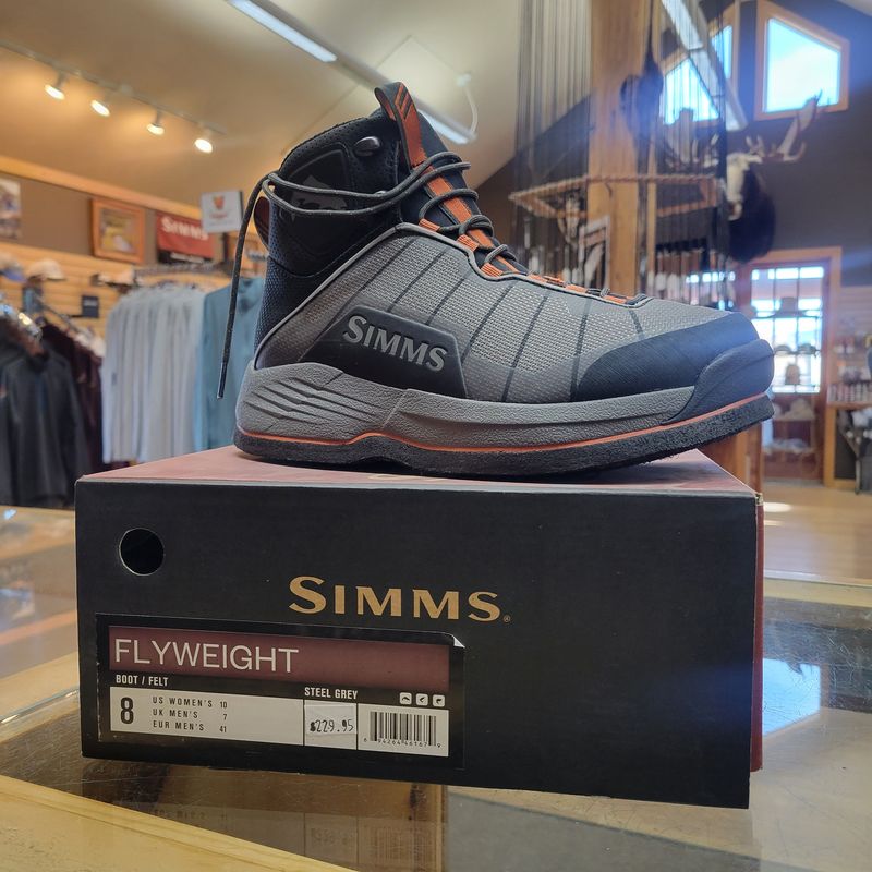Simms Men’s Flyweight Felt Boot Size 8 Steel Grey