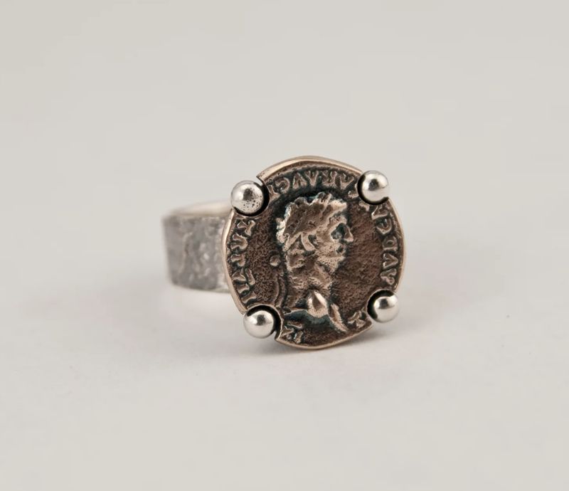 Karyn Chopik  P2406 BZ Roman Coin Ring 