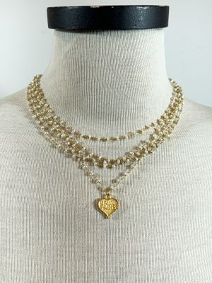 French Kande  FKPRB2304 Micro Pearl Strands Gold Pendant 