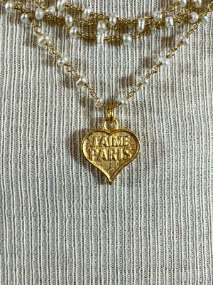 French Kande  FKPRB2304 Micro Pearl Strands Gold Pendant.