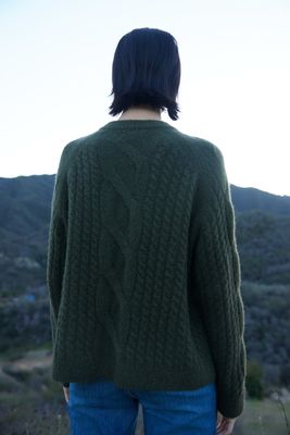 Velvet Beachwood Cable Sweater