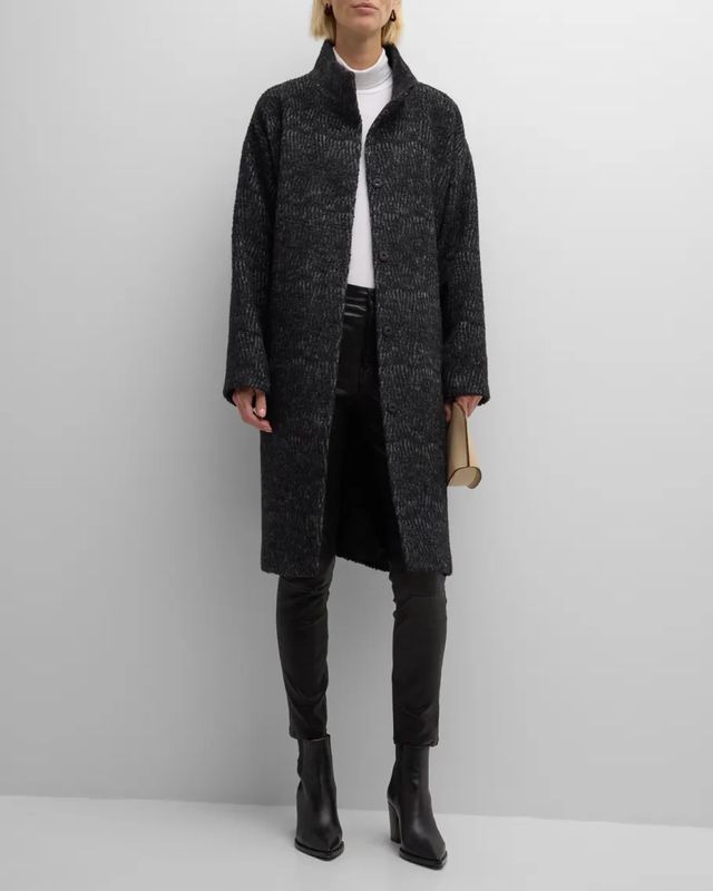 Eileen Fisher Alpaca Jaquard Coat F3A