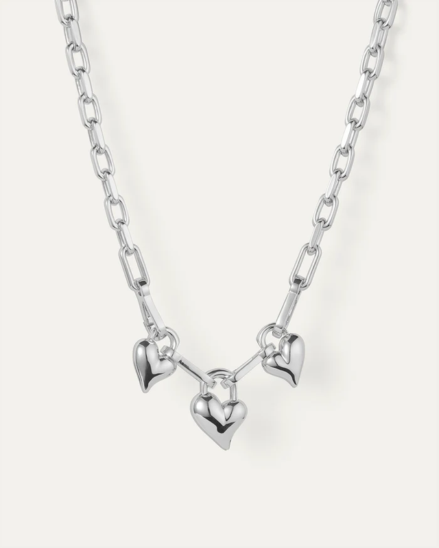 Jenny Bird Padlock Triple Heart Necklace
