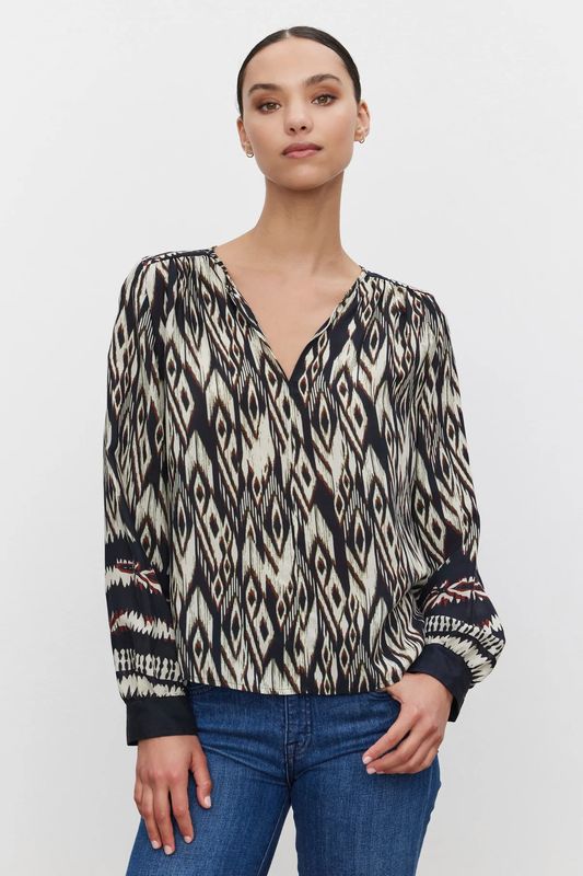 Velvet Abrielle Ikat Top 