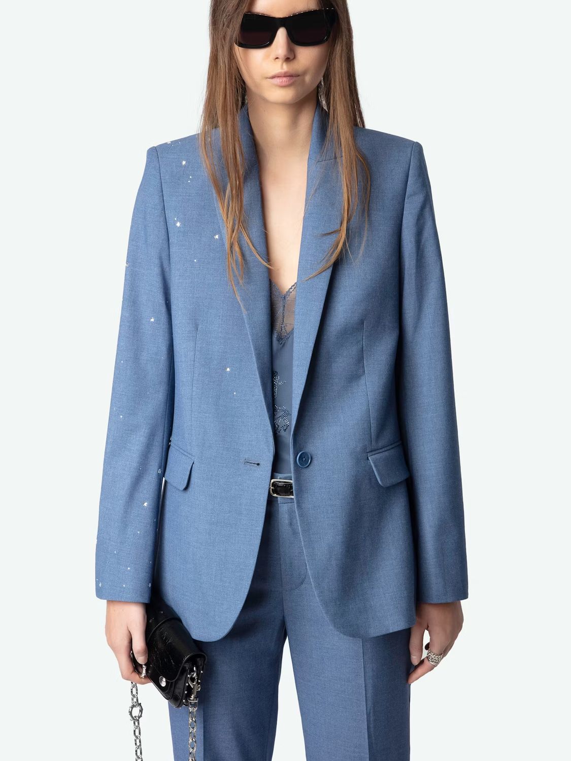 Zadig Voltaire Crystal Denim Blazer