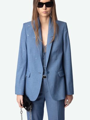 Zadig Voltaire Crystal Denim Blazer