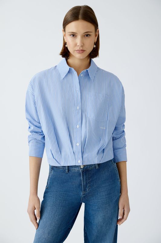OUI Stripe Tuck Blouse