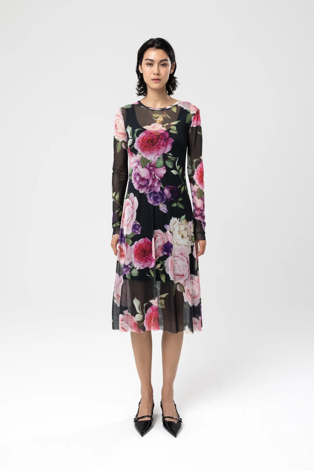 Nadya Toto Adele Floral Mesh Dress