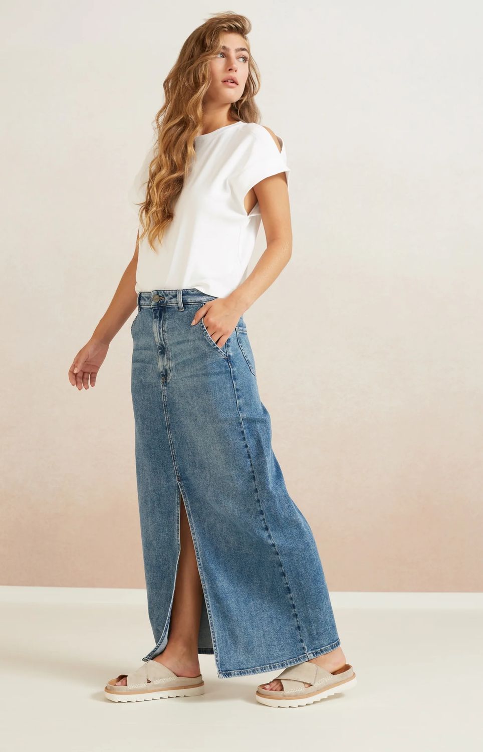 YaYa Denim Maxi Skirt