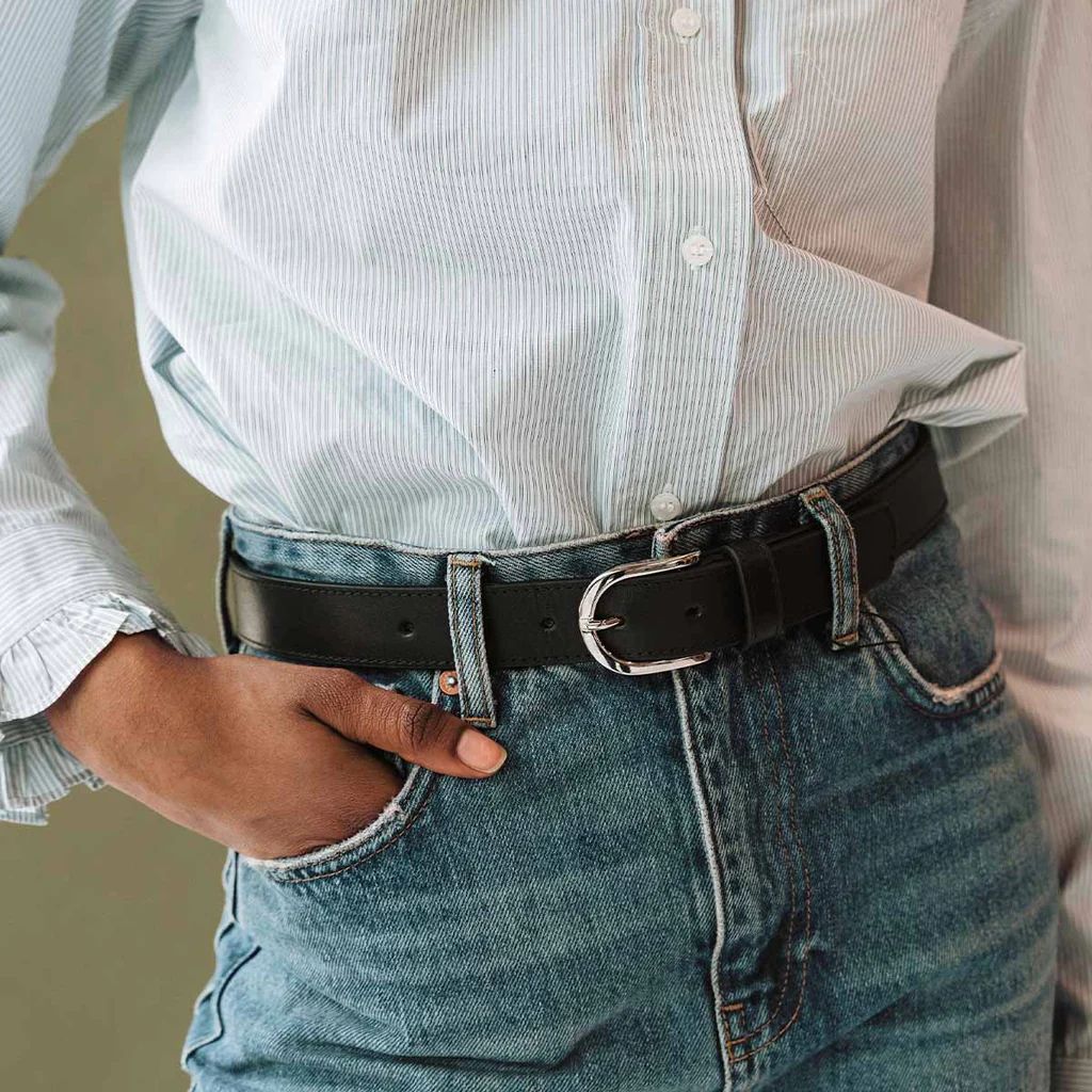 Poppy Barley Accent Belt - Black &amp; Beige