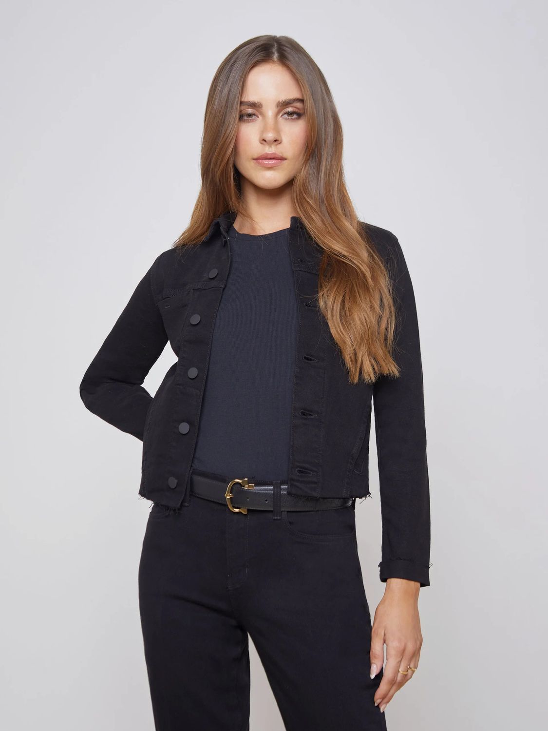 L&#39; Agence Janelle Raw Jacket - Black