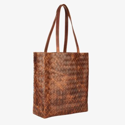 Brave Giovana Weave Tote - Brown &amp; Black