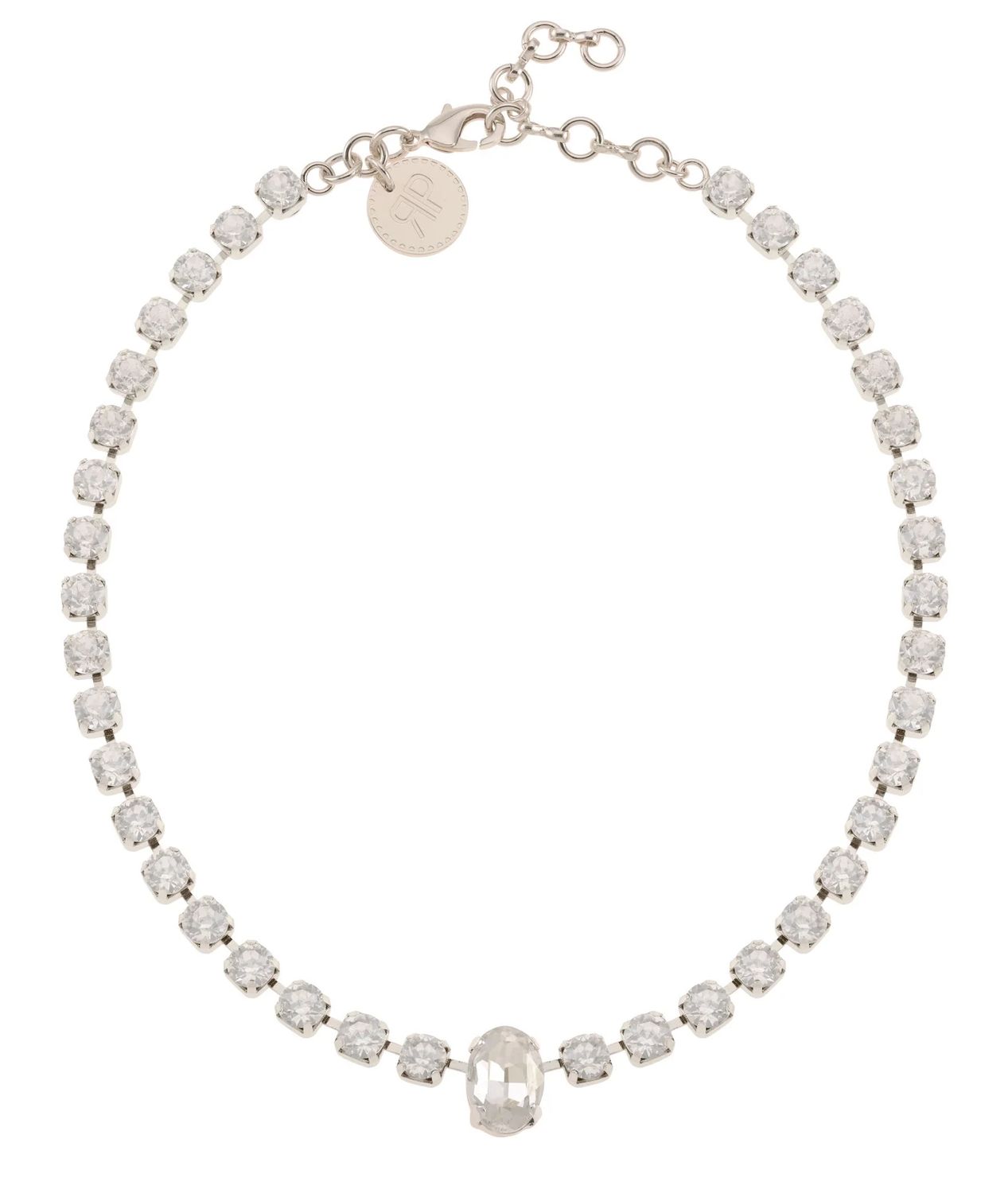 Rebekah Price Madalyn Pear Necklace - Clear/Silver