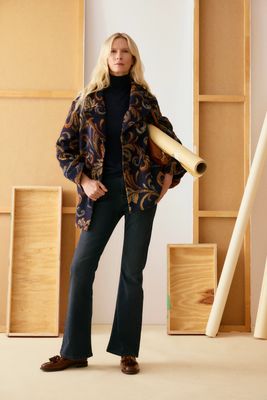 Iris Tapestry Caban Coat