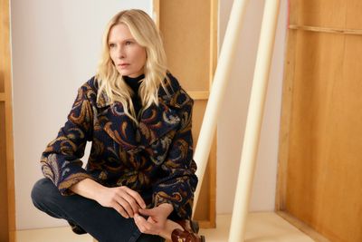 Iris Tapestry Caban Coat