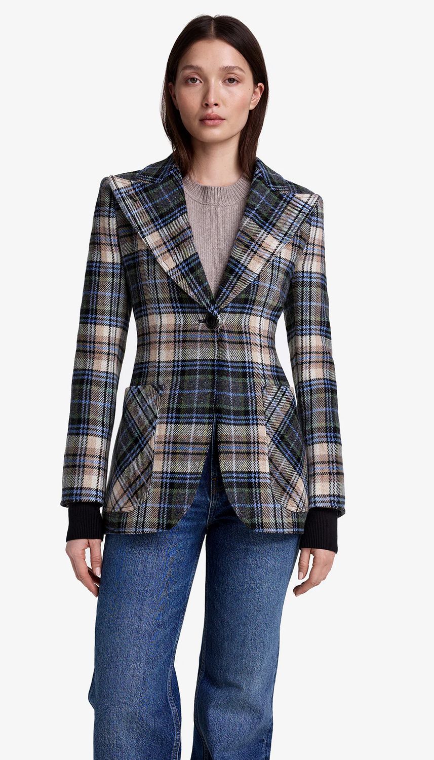 Smythe Rib Cuff Birkin Blazer - Plaid