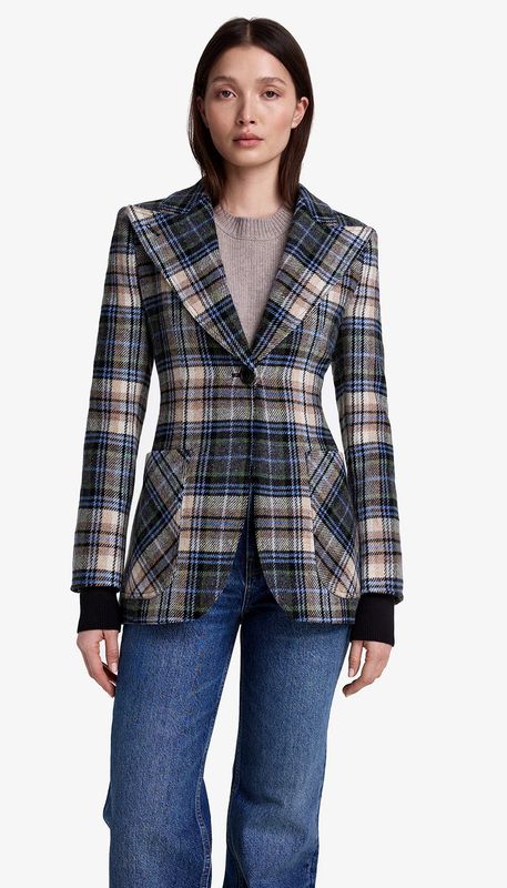 Smythe Rib Cuff Birkin Blazer - Plaid