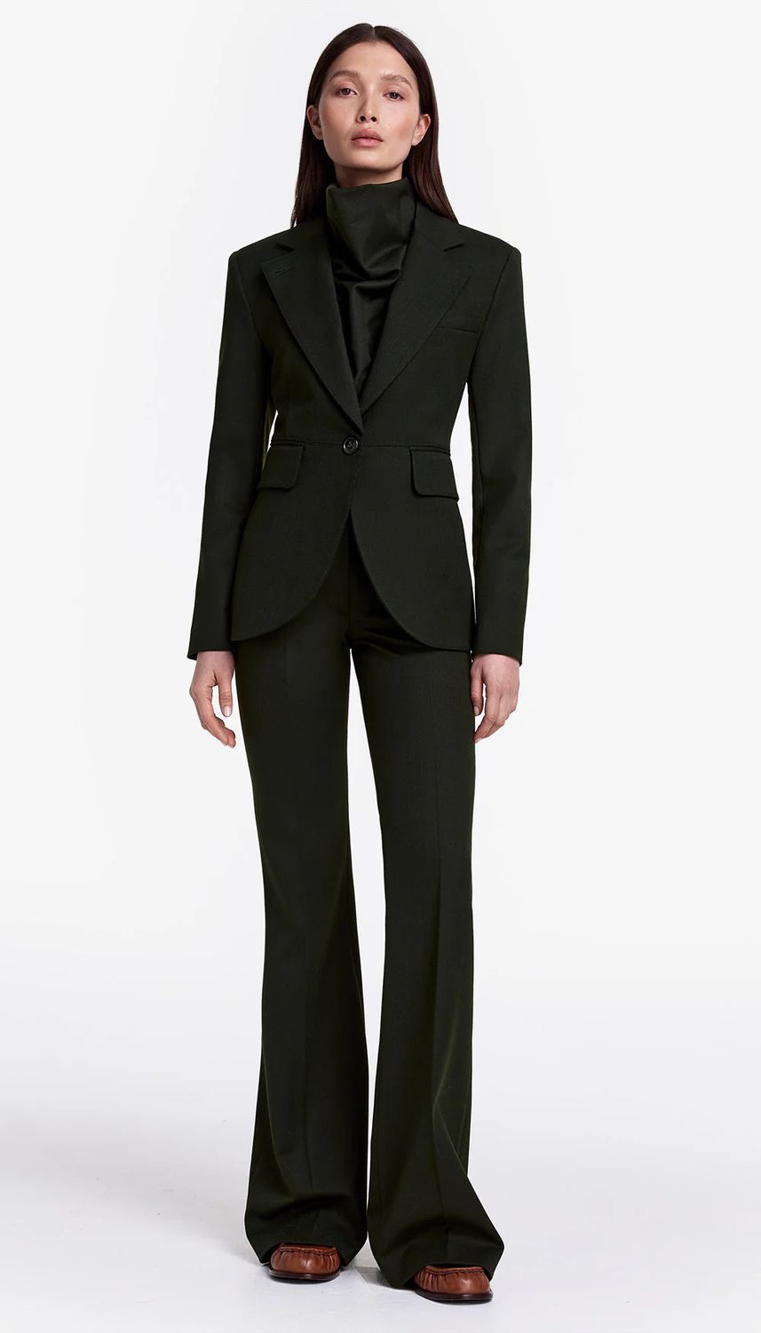 Smythe Seamed Blazer - Forest Green