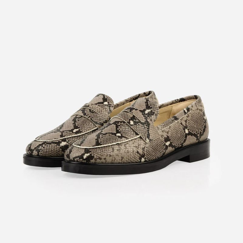 Poppy Barley Milan Loafer - Snake Taupe