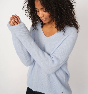 Mos Mosh Thora Vneck Sweater - Blue