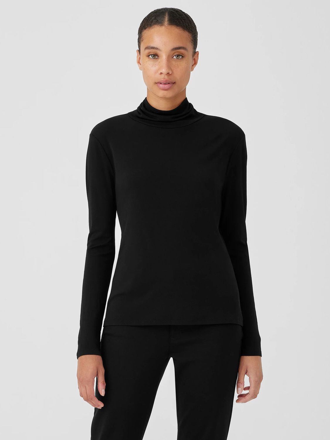 Eileen Fisher Silk Jersey Turtleneck