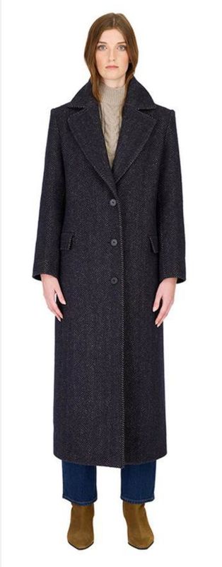 HISO Skylar Herringbone Coat - Long