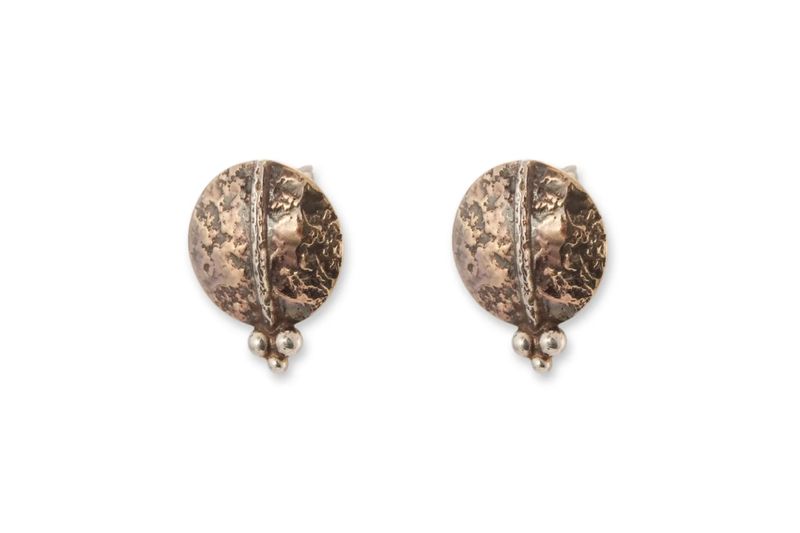 Karyn Chopik Athena Disc Earring - Bronze