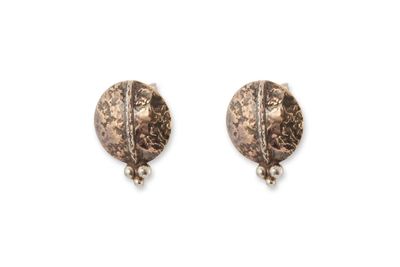 Karyn Chopik Athena Disc Earring - Bronze