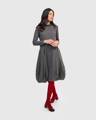 Alembika Mock Neck Long Sleeve Dress