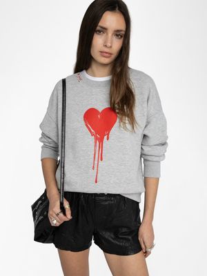 Zadig Voltaire Oscar Flowing Heart Sweatshirt