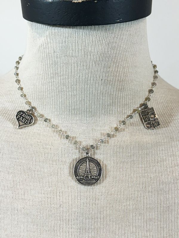 French Kande  FKP5028 Micro Labradorite and Pendants.