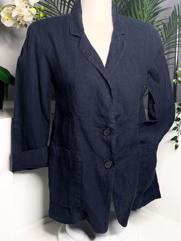 Velvet Iman Linen Blazer Navy.