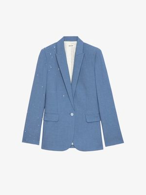 Zadig Voltaire Crystal Denim Blazer.