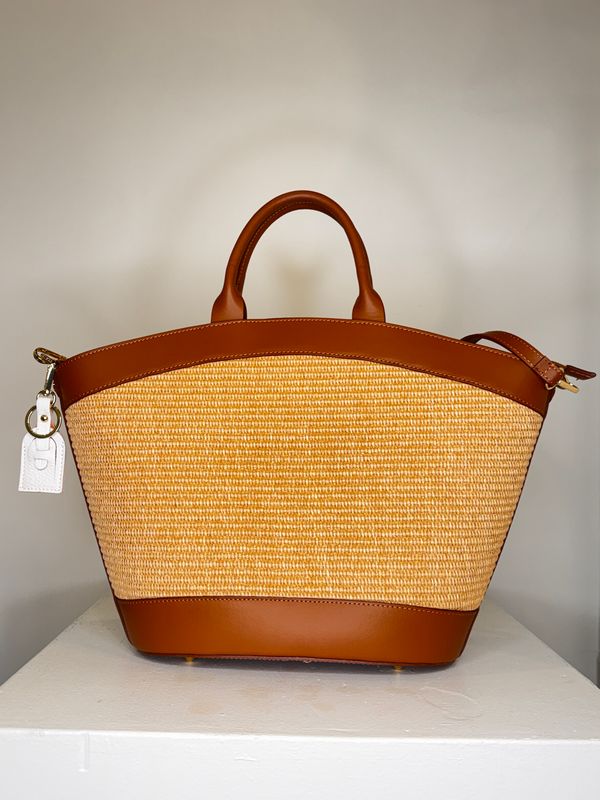 Mathilde Lion Large Raffia Tote