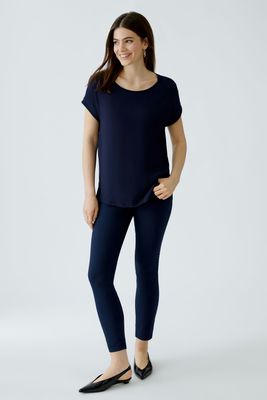 OUI  Box Top - Navy &amp; Taupe
