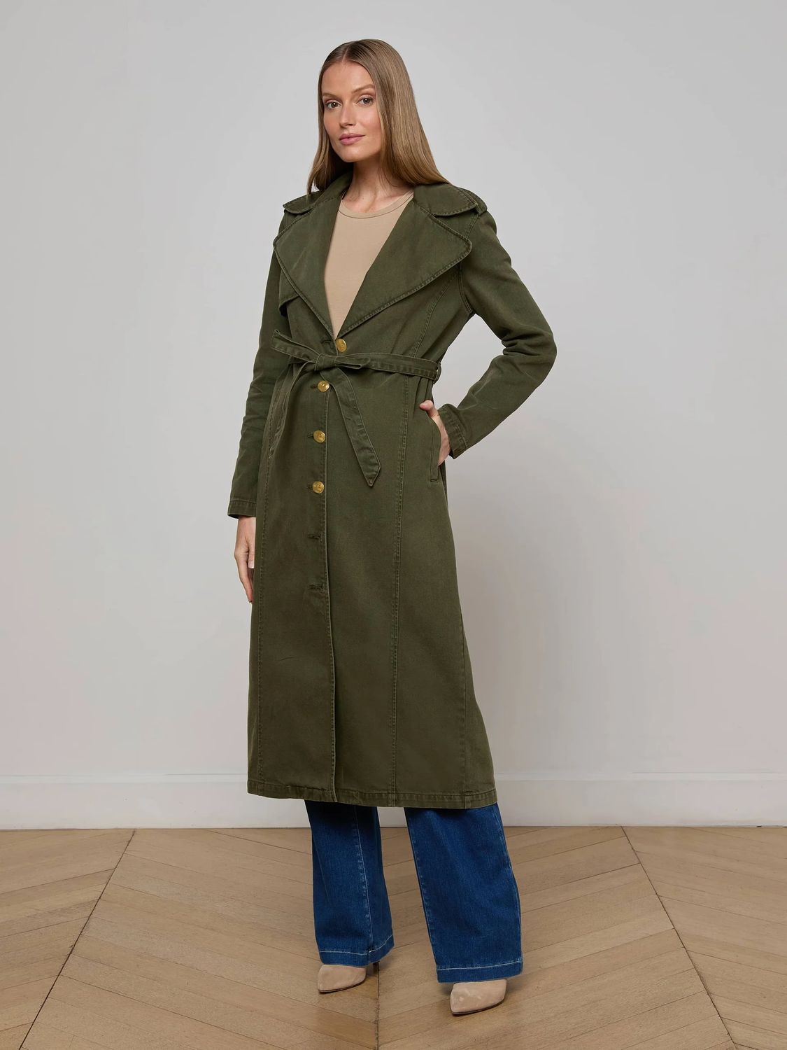 L' Agence Zavia Denim Trench - Picholine