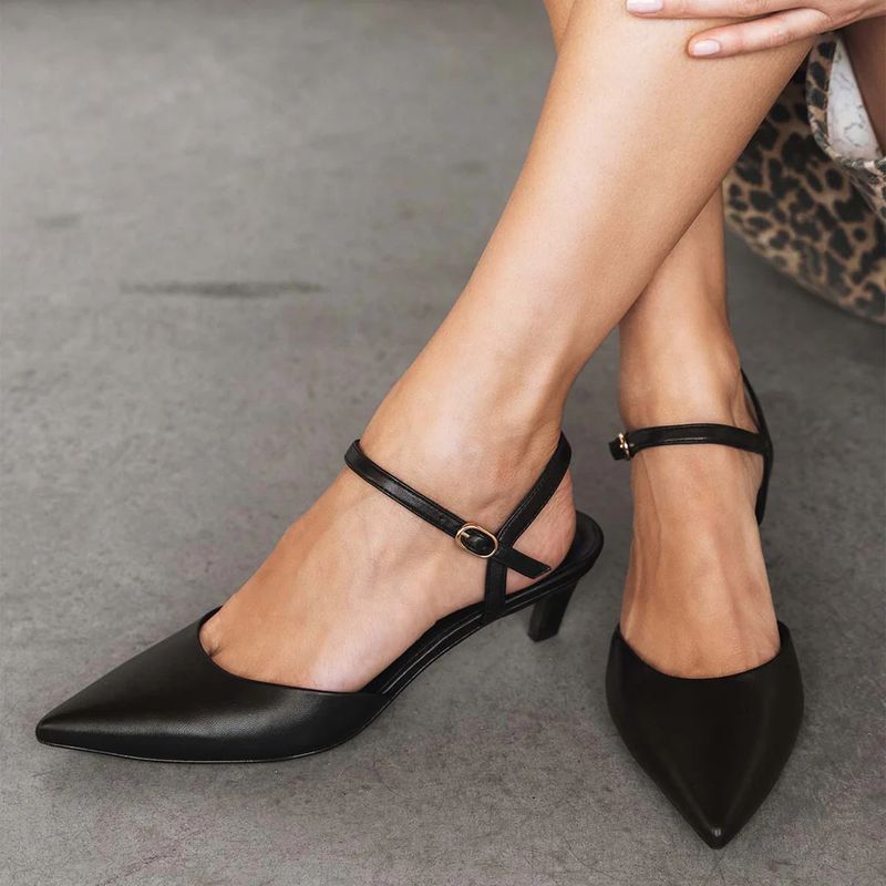 Poppy Barley Claire Kitten Heel - Black