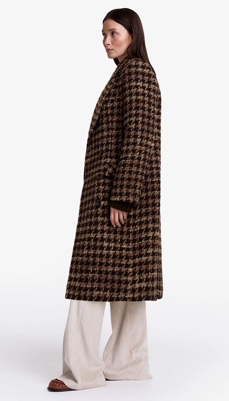 Smythe Houndstooth DB Topcoat - Espresso.