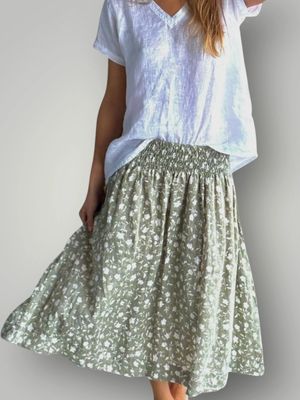 Frockk Lola Sage Floral Skirt