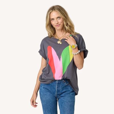 Kerri Rosenthal Tommy Happy Heart Tee Grey