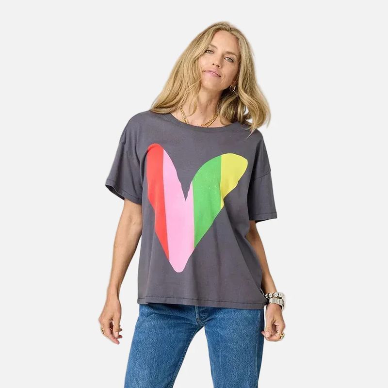 Kerri Rosenthal Tommy Happy Heart Tee Grey