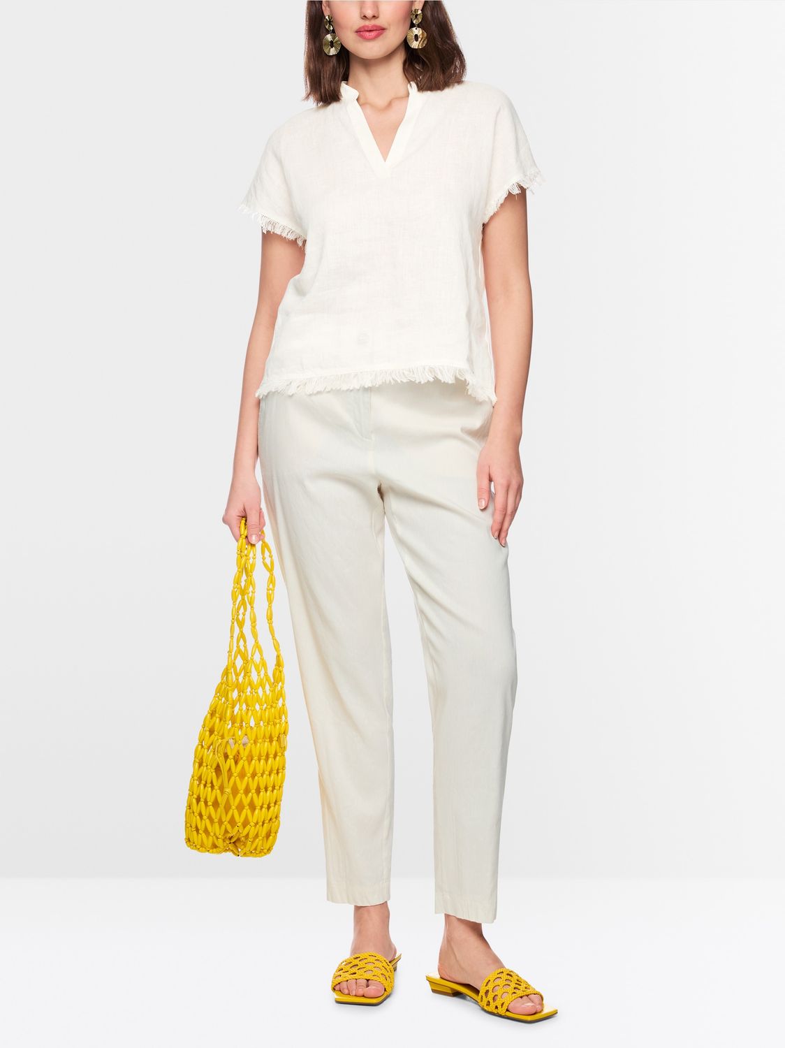 Marc Cain Linen Fringe Top AC55.06 J79