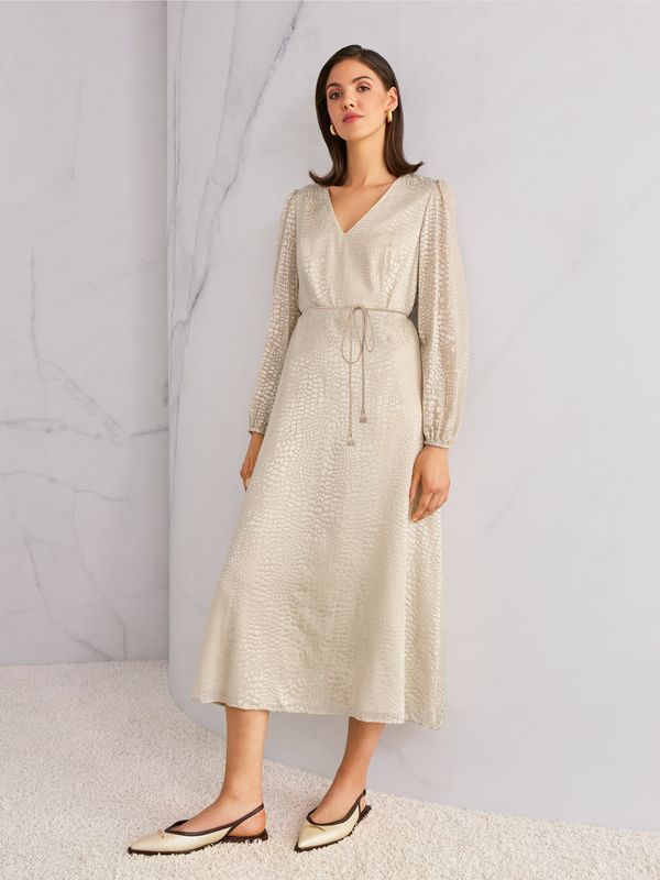 Marc Cain Satin Vneck Dress AC21.36 W67