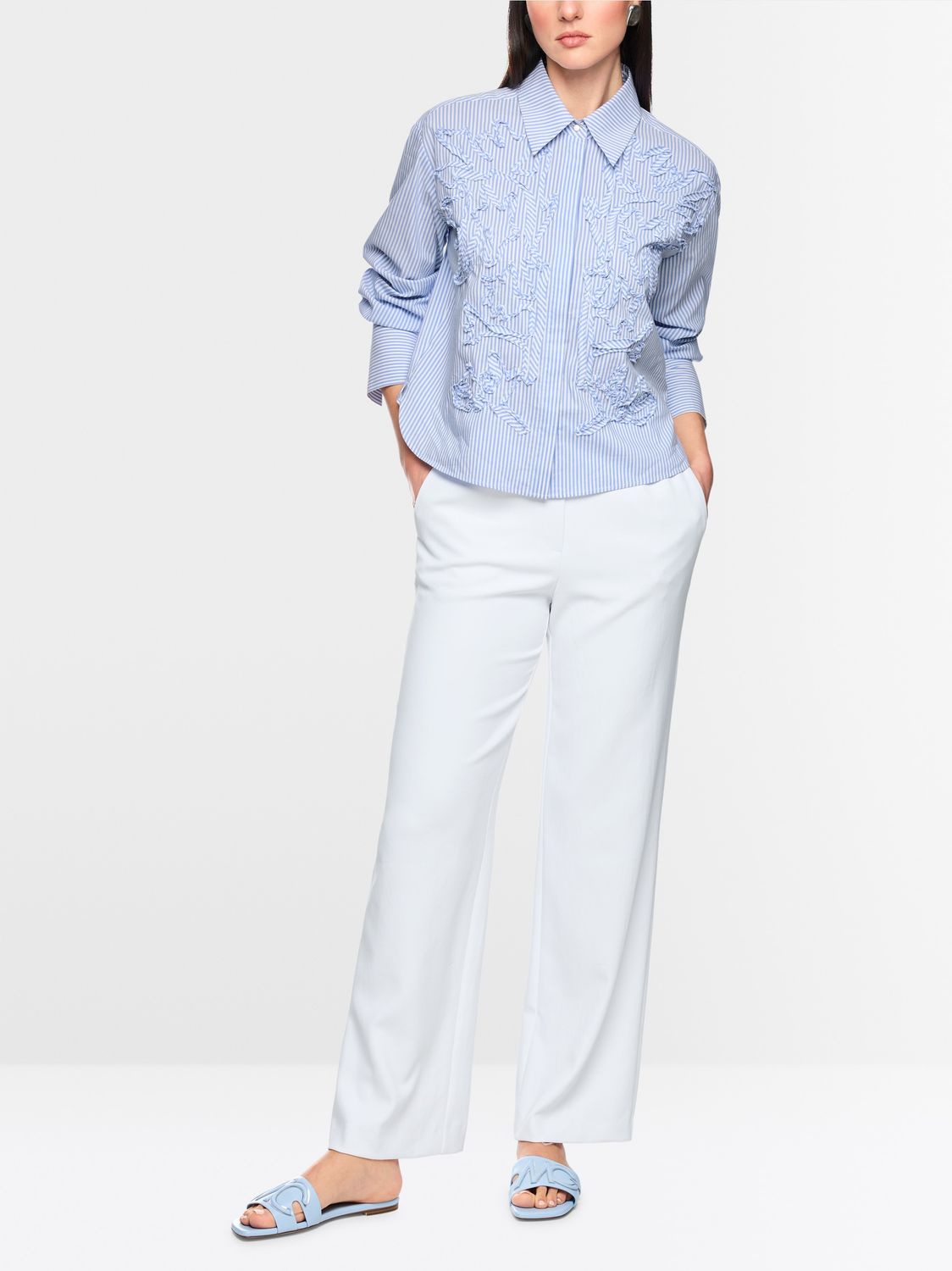 Marc Cain Blue Stripe Blouse AC51.27 W59